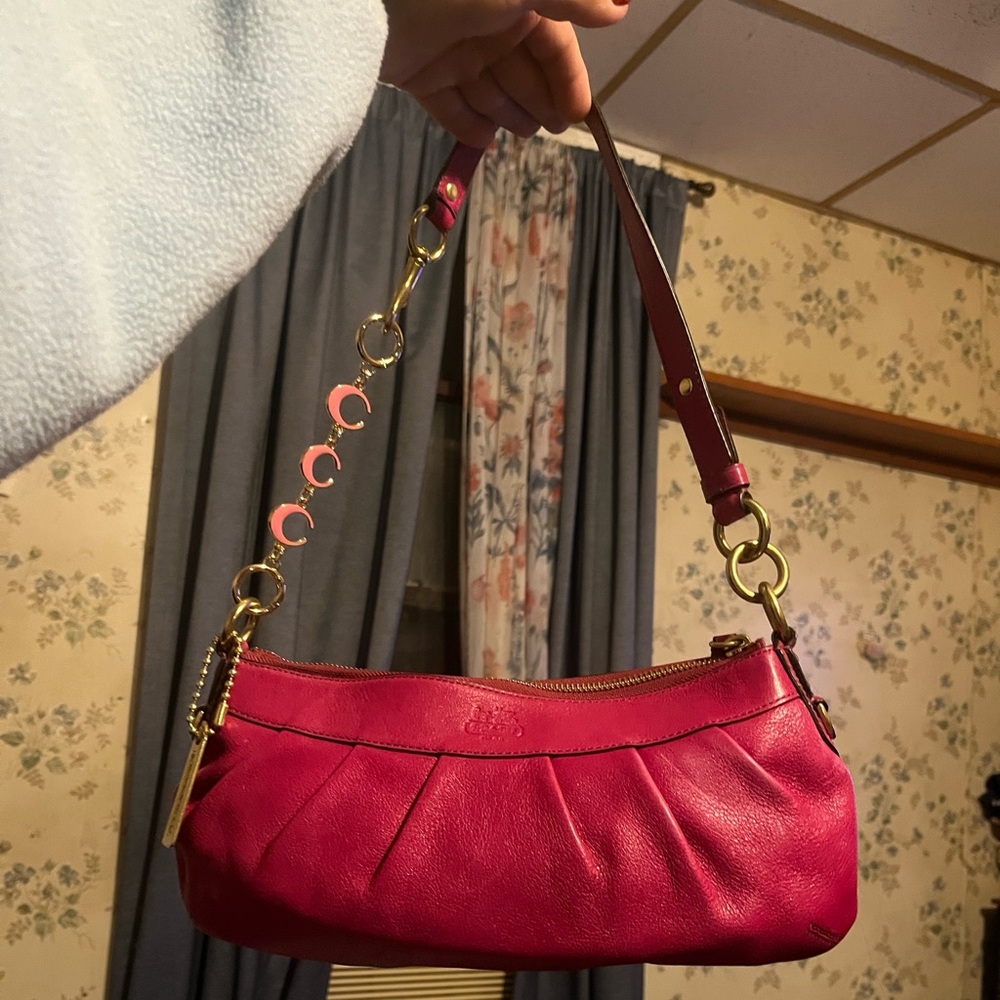 Coach Madison Hot Pink/Magenta Leather Shoulder Bag - Picture 2 of 15